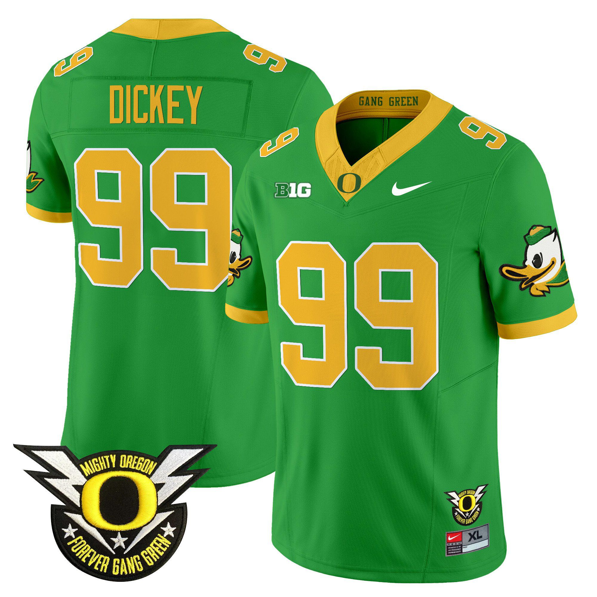 Men Oregon Ducks #99 Dickey Green 2024 Nike Forever Gang Green & BIG Patch Vapor Limited NCAA Jersey->indianapolis colts->NFL Jersey